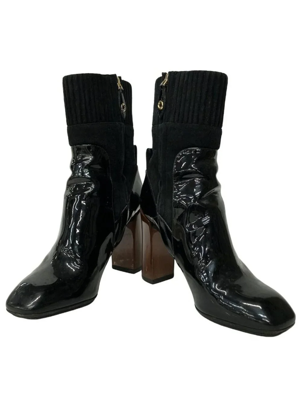 Louis Vuitton Short Boots 36.5 Black Leather